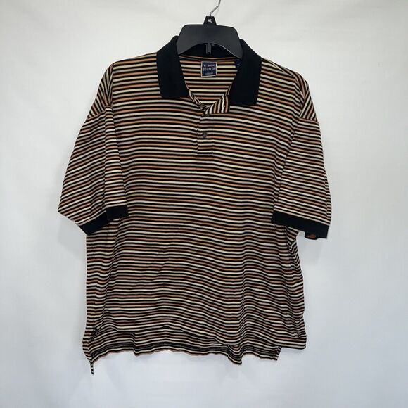 T. Harris Button Up Adult XL Multicolor Mens Short Sleeve Cotton Polo - Picture 1 of 15